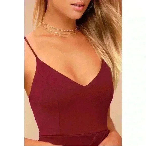 Lulus Forever Your Girl Women's Wine Red Bodycon Dress Size Medium - Picture 8 of 10